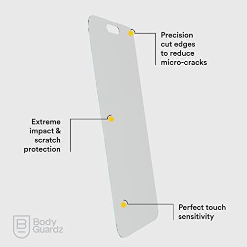 Bodyguardz čisti 3 plavi zaštitnik zaslona za iPhone 14 PRO, maksimalna čvrstoća kaljeno staklo s mrežnom zaštitom, jednostavna instalacija, savršena osjetljivost na dodir