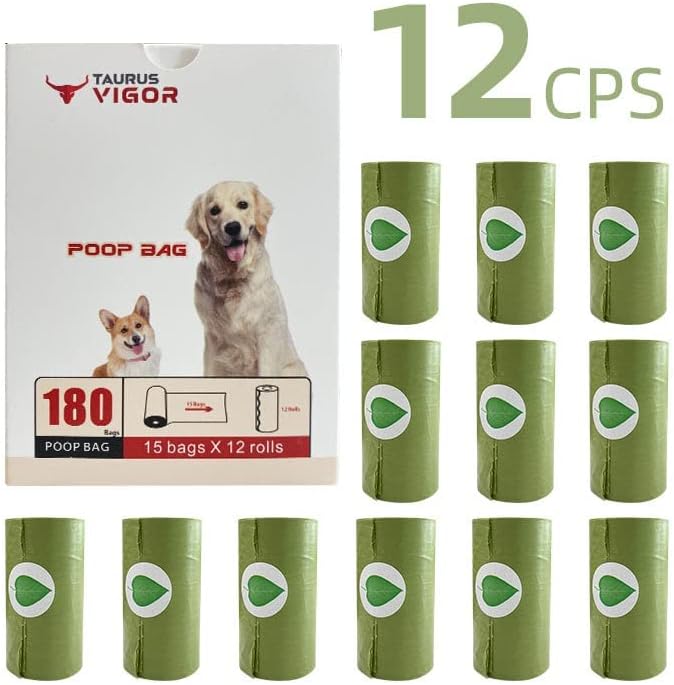TAURUS VIGOR torbe za pseće kakice prilagođene zemlji-12 rolni sa 15 kesa - izuzetno guste i garantovano nepropusne kese za pseće otpatke-kompostabilne kese za pse-mirisne.