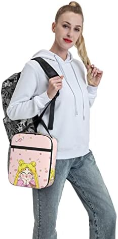 Wasinle Pink Moon torba za ručak za žene izolirani Kawaii prijenosni vodootporni za višekratnu upotrebu