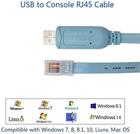 DSD TECH SH-RJ45A USB do RJ45 konzola sa CHIP-om sa FTDI čipom za Cisco Netgear Rosters / prekidači