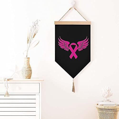 Nudquio rak dojke Pink Ribbon pamučna posteljina viseća Zastava zidni znak slika za uređenje trijema za kućnu kancelariju