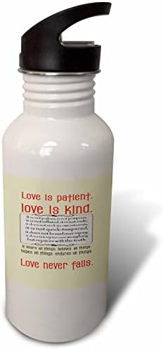 3drose ljubav je strpljiva ljubav je ljubazna Korinćanima-flaše za vodu