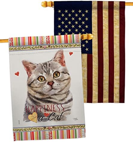 Breeze Decor siva Američka kratka kosa sreća kuća Zastava-paket mačka Mačić mjau razmažena šapa krzno