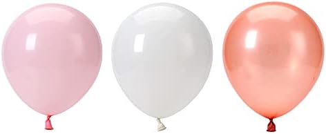 Ružičasti bijeli ružini-zlatni mali baloni - 5 inčni 60pcs okrugli balon s rodom otkriveno