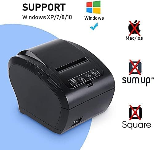 MUNBYN Bluetooth 5.0 POS štampač P047, 80mm štampač računa, direktni termalni štampač sa USB serijskim Ethernetom, Bluetooth, Android Windows računar