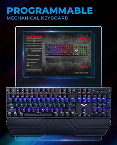 Havilit mehanička tastatura i miš Combo RGB Gaming 104 tipke Plavi prekidači ožičene USB tastature