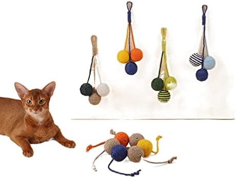 Jkyyds PET igračka sa vrpcom Anti-Bite Sisal CAT konop kuglica kućnog ljubimca Funny Cat Stick