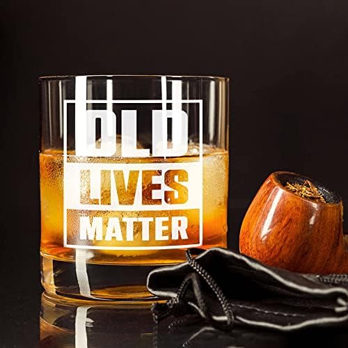 Nickane Whisky Glass 11oz-Staromodno staklo / Old Lives Matter Whisky Glass Set za muškarce / Božić,