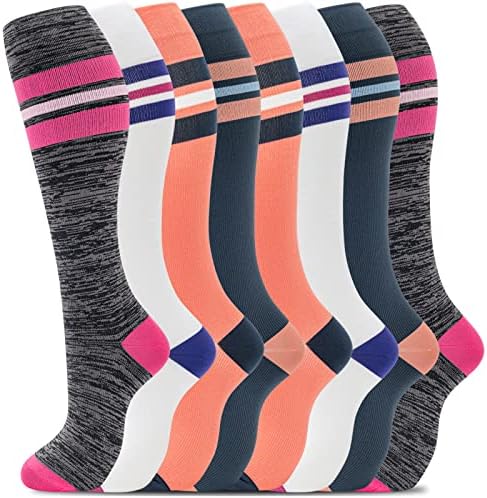 fenglaoda 8 pari kompresijskih čarapa za muškarce & amp; žene 20-30 mmHg Visoka Medicinska sestra za koljena trudna Medicinska i putna atletska