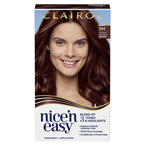 Clairol Nice'n Easy trajna boja za kosu, 5m srednje smeđe boje od mahagonija, pakovanje od 1