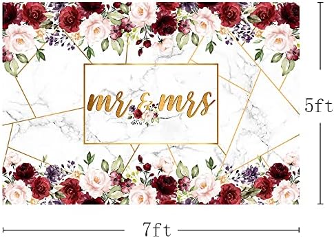 MEHOFOND bordo Pink Floral Mr & amp ;Gospođa pozadina Miss to Gospođa vjenčanje angažman mlada i mladoženja