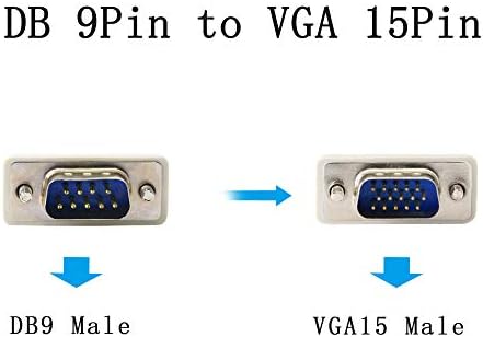 PNGKNYOCN 4.5 Feet DB 9-pinski muški na VGA 15-pinski muški adapterski kabl, RS232 na VGA kabl za konverziju, YOUCHENG, za računare, štampače, skenere