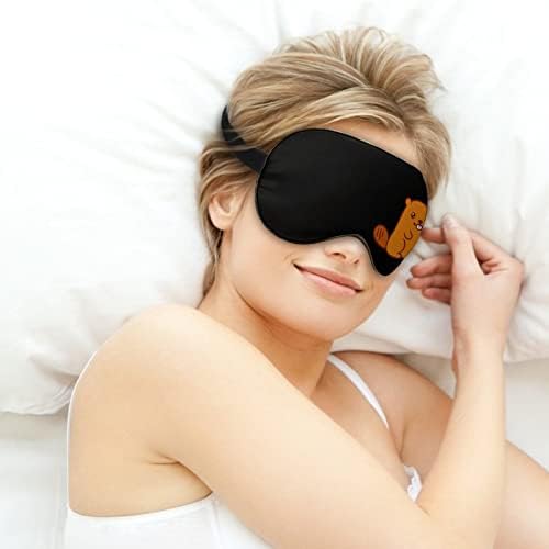 Slatka dabrova Kanada zastava Sleep maska ​​za oči Soft Eye Covers Blokiranje svjetla za povezivanje sa podesivim kaišem za spavanje