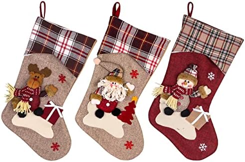 Božićni čarapa Veliki Xmas Čarape Dekoracija SANTA Snjegovinski jeleni čarapa Božićne ukrase i opremu za zabavu Mini kugla ogrlica