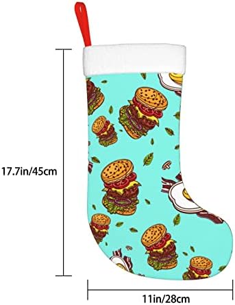 Austenstern božićne čarape ukusna hamburger bacon jaje dvostrano kamin viseći čarape