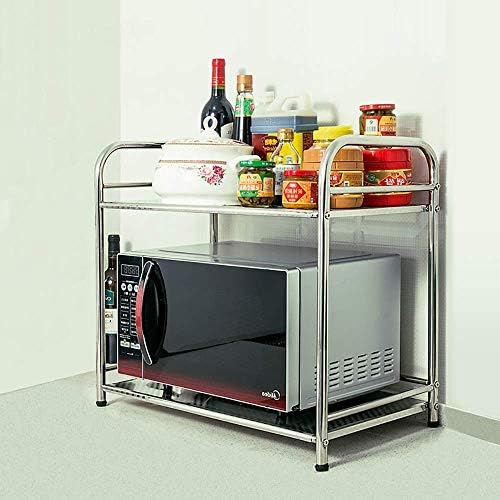 KMMK skladišni nosač pogodan za kuhinju kućna uredna soba, 2 ravna metalna mikrovalna pećnica stalak za pohranu