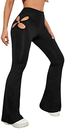Hilinker ženske visoke strukske pantalone izrezale su rastezljive ljestvice bootcut joga hlače