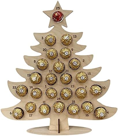 Početna drvena Adventska dekoracija kalendara 2021 novi okvir za odbrojavanje čokolade za Božićnu zabavu za praznične ukrase