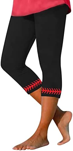 Bejzbol Print Yoga tajice za trčanje za žene Tajice visokog struka Ultra meke brušene rastezljive udobne fitnes hlače za vježbanje