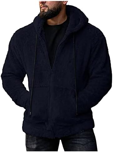 ADSDQ muški zimski kaput Soild jaknu sa zatvaračem s kapuljačom obložen Flannel Sherpa Vanjske jakne