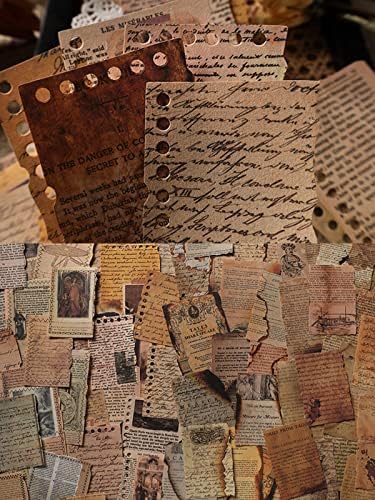 Spalirani vintage papiri za Scrapbooking, 120 kom antique Junk Journal Paper, retro decoupage papir