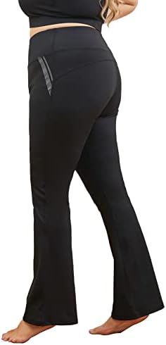 Ženske plus veličina haljina joge tajice sa džepom visokog struka rastezanje bootcut pantalone za ugalj za zatvoreni sport