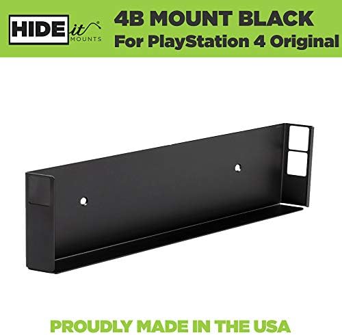 HIDEit Mounts 4 Pro Bundle, Zidni nosači za PS4 Original i kontroler, Čelični Zidni nosači za originalni Playstation 4 i jedan gumeni Umočeni nosač kontrolera