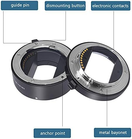 Venidice NEX-M 10mm21mm Metal Auto Focus Macro Extension Tube Adapter prsten za Sony OrcaLless Fe