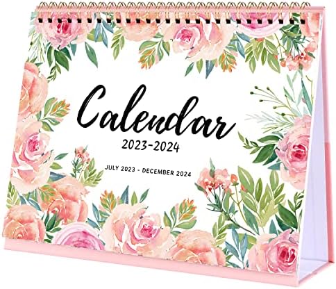 Desk kalendar 2023-2024-stojeći Flip desktop kalendar 2023-2024, Jul 2023-decembar 2024, 18 mjeseci