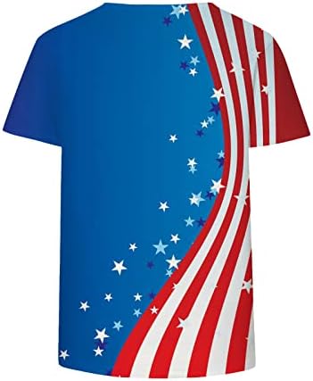 Američka zastava tiskane majice za žene, 2023. patriotski vrhovi 4. jula ljetna bluza kratki rukav
