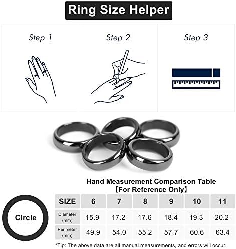 5 kom iskreni hematitni prstenovi za žene muškarci magnetni hematitni kamen bilans korijenskog čakre energije kristalna terapija anksioznost bol u olakšicu poklon veličine 6