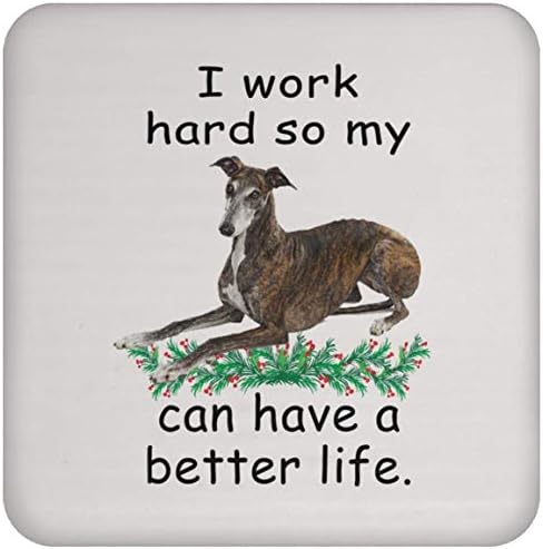 Smiješan izgovaranje poklona italijanskog greyhound brindle može živjeti bolje pa moj pas može imati bolji život božićnjak 2023 pokloni coaster