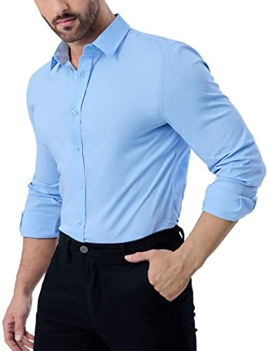 Zavezno muške vještačke košulje bez bora od majica s dugim rukavima niz ležerna pamučna majica