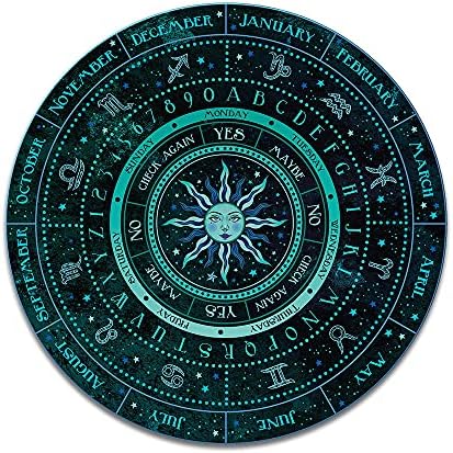 Neklizajući okrugli miš, Wirder Pendulum Dizajn ploča za pomicanje za promjenu Metafizička poruka Wiccan oltar vještica, nebeski sunčevi zvijezde TURQUOSE Blue