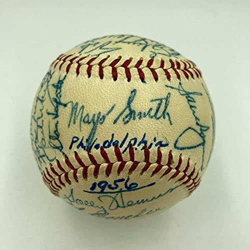 Lijepo 1956. Philadelphia Phillies tim potpisao je službenu bajzbol nacionalne lige - autogramirani bejzbol