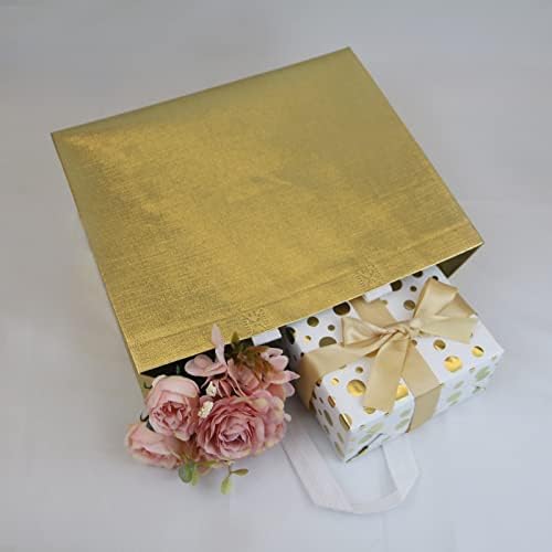Huann 12 kom Gold poklon vrećice sjajno za višekratne poklon velike vrećice za vjenčanje s ručkom netkane poklon torbe za vjenčanje rođendan Božić 13 x 5 x 11 inčni