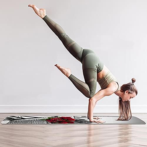 Debela neklizajuća Vježba & amp; fitnes 1/4 prostirka za jogu sa pariškim Ajfelovim tornjem sa printom biciklističke ruže za jogu Pilates & fitnes vježbe na podu