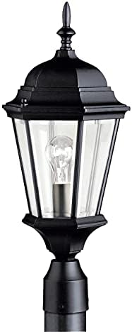 Kichler Madison 21.5 1 svjetlo svjetlo sa jasnim zakošenim staklom u crnoj boji