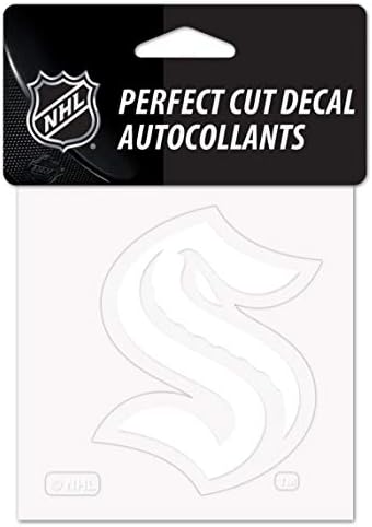 WinCraft NHL Seattle Kraken Logo 4 & 34; x 4 & 34; inčni vanjski bijeli vinil naljepnica