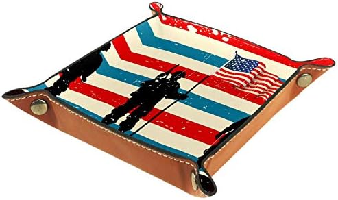Muooum kancelarijski stolovi, američki vojnik stoji američka zastava, kožna Sobarska ladica sorage