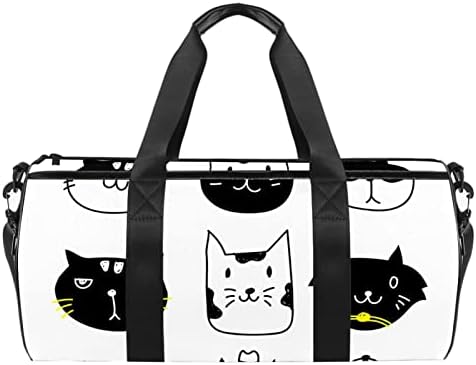 MaMacool ručno nacrtane mačke torba za nošenje preko ramena platnena putna torba za teretanu Sport Dance Travel Weekender