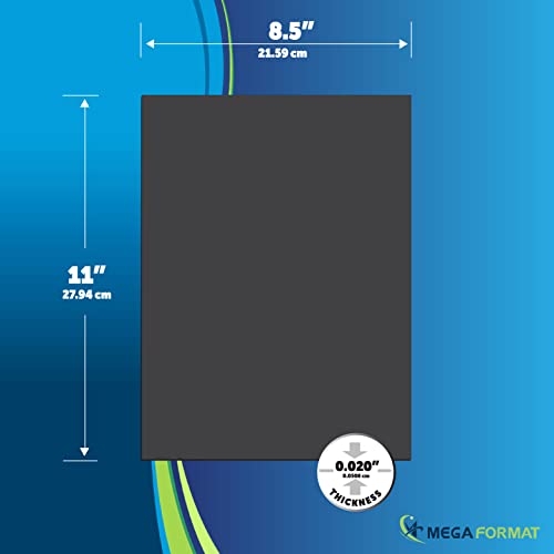 Mega Format fleksibilni plastični list - Crna plastične ploče listova za obrt, Signage, modeliranje projekata, okviri za slike, slike & POP prikazuje – Durable list plastike Panel 8.5 x 11-.020-6pk