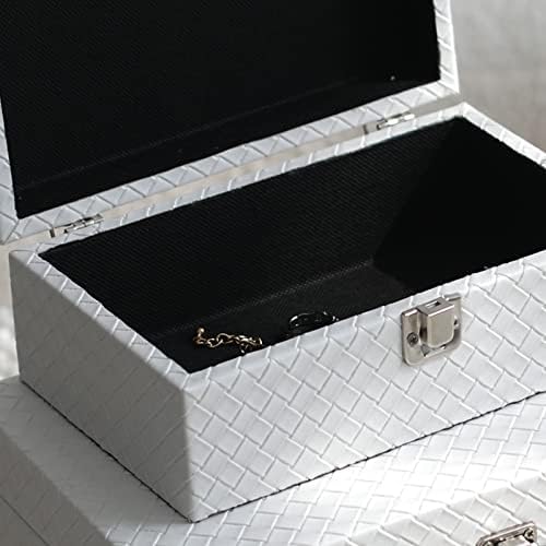 Decor4Season Faux kožni ukrasni nakit Organizator za pohranu nakita Set od 2, bijeli