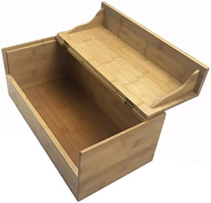 Zelena Hygge kutija od prirodnog bambusovog drveta / velika kutija za hljeb | Kuhinjski Organizator radne ploče | poklopac sa šarkama sa ručkom