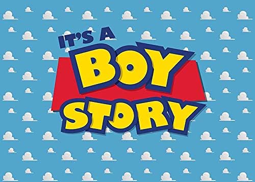 Cartoon Boy to je priča fotografija pozadina Rođendanska zabava fotografija pozadina plavo nebo bijeli oblaci pozadine Baby Shower deca heroj Booth Studio rekviziti 5x3ft
