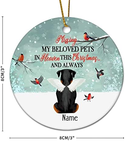 Spomen Pet pas Božić okrugli Ornament Miss moj voljeni ljubimac u raju okrugli uspomenu Chihuahua pas 3.2