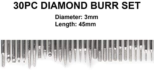 Toolman 30pc dijamantski Burr Set presvučen titanijumom zrna burgije za graviranje rezbarenje rotacionih alata univerzalni Fitment QTH017