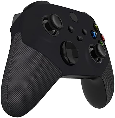 eXtremeRate Black Asr verzija performanse gumirane bočne šine prednja ljuska za Xbox seriju X/s kontroler sa akcentnim prstenovima, redizajnirana Prednja ploča za držanje za Xbox Core kontroler - kontroler nije uključen
