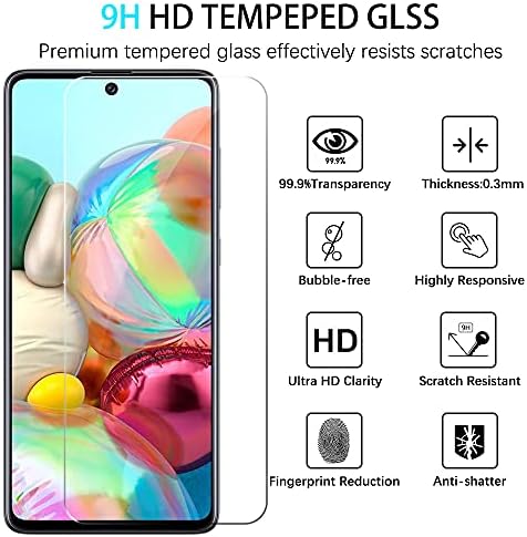 VARWANEO [3 pakovanje] za Samsung Galaxy A71 5G/4G zaštitnik ekrana,9h tvrdoća kaljeno staklo,sa 2.5 D zaštitom Ivica,HD Clear [protiv ogrebotina] [bez mjehurića] jednostavna instalacija