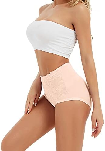 Ženski 3 paket Plus Size donji veš visokog struka pamučne rastezljive gaćice sa čipkastim oblogom za stomak